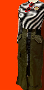 EMBROIDERED CARGO SKIRT