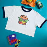 HUNGRY BOY CROPPED RINGER TEE